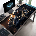 Large Tactical Soldier Mouse Pad – Non-Slip XXL Desk Mat with Stitched Edges, Gaming Accessories for FPS and Home Use