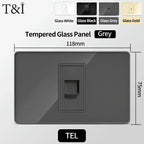 118 Series 118*75mm Tempered Glass US Thai Wall Socket Dual USB Type-C Ports Light Switch Smart Home Appliance 110V Home Office