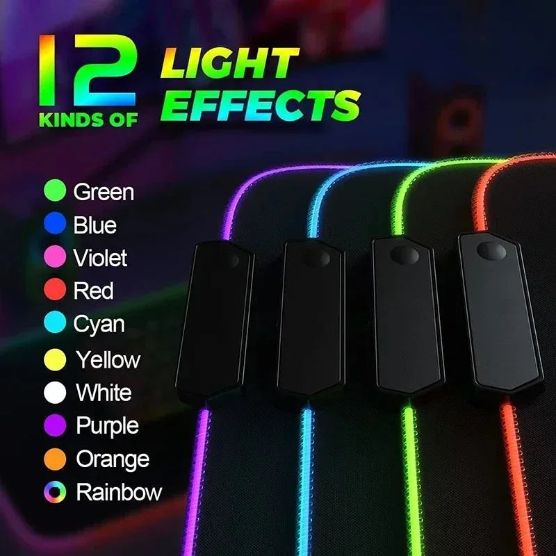 Arcane Jinx LOL Mouse Pad  RGB Keyboard Cover Colorful MousePad LED Light E-sports Mousepad Computer Gamer Glow Long Desk Mat