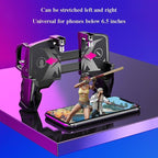 Black Metal Joystick Trigger Shooting Gamepad Portable Controller Compatible With Smartphone Gaming Mobile Phone Holder