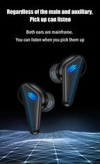 Bluetooth 5.0 Gaming Headset Workout Music Earphones Earbuds With Mic Bass Audio Quality Sound Wireless Headphones Sports Headphones Wearable Sweatproof Easy Pairing Headset For Sport Black
