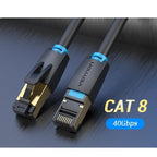 Cat8 Ethernet Cable SSTP 40Gbps 2000MHz RJ45 Network Lan Patch Cord Internet Network LAN Wire Cables with Gold Plated RJ45 Connector For Router Modem Laptop Gaming