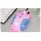 Cute Gaming USB Wired Mouse Girls Pink Computer Professional 2400 DPI Mouse Colorful Silent Mouse For PC