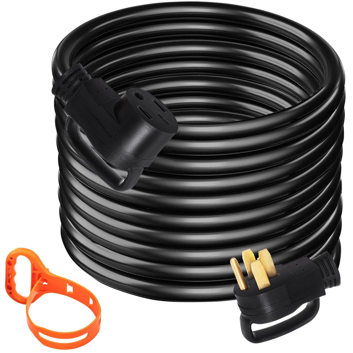 50Ft 50 Amp RV Extension Cord Durable Premium Power Cord RV 26.5mm Wire Diameter Extension Cord Copper Wire RV Cord Power Supply Cable for Trailer Motorhome Camper with Handles