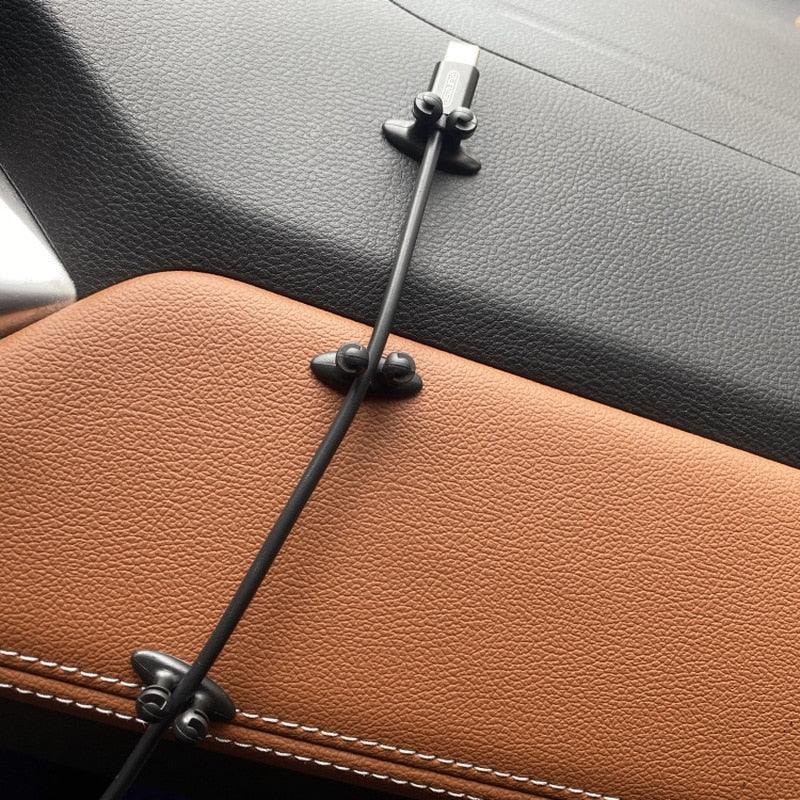 Dashboard Mobile Phone Cable Manager Charger Cable Line Organizer Clasp Clamp Cable Wire Cord Clips Organizer Holder Clamp Self Adhesive Cord Organizer Cable Management Wire Holder System Adhesive Cord Management System Auto Interior Accessories Holder