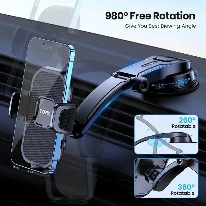 TOPK D38C Car Phone Holder – Adjustable Dashboard Mount