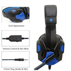 Gaming Red Black Wired Headset Stereo Gamer Headphone  Noise Cancelling Over Ear Headphones With Mic LED Light Bass Surround Soft Memory Earmuffs For Laptop
