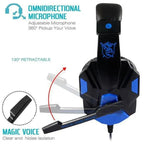 Gaming Red Black Wired Headset Stereo Gamer Headphone  Noise Cancelling Over Ear Headphones With Mic LED Light Bass Surround Soft Memory Earmuffs For Laptop