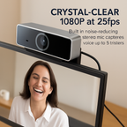 HD Webcam with Autofocus and Built-in Microphone