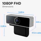 HD Webcam with Autofocus and Built-in Microphone