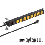 CRST 8-Outlet Mountable Metal Power Strip | 4-Way Bracket Mount, 2100J