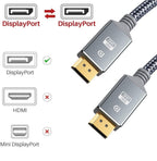 High Speed Display Port TV Cable Audio 8K Video Cable Compatible For PC And Laptop Portable Projector DP1.2 DP1.4 Lightweight Cable