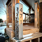 Ironvine Address Solar Pillar Light - Steel