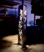 Ironvine Address Solar Pillar Light - Steel