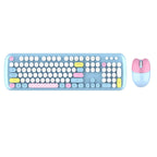 Wireless Keyboard & Mouse Combo - Silent Click, Colorful 104 Keys