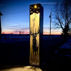 Monarch of the Storm Solar Pillar - Bull Elk - Steel