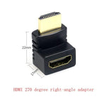 HDMI Compatible 90 Degree Right Angle Adapter HDMI 270 Degree HDMI Gold Plated HDMI 2.0 Male To Female Adapter Connector HDMI Cable Extender 3D 4K Supported