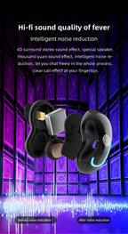 Sports Black Headphones Wireless Wearable Music Player Built-in Memory Sweatproof  WaterproofWireless Bluetooth Headphones 5.1 Gaming Headset In Ear HiFi Sports Noise Cancel Earphone For Smartphones LED Display For Sports Running Workout