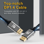 Slim And Flexible 1.4 8K HDR 60Hz 4K@144Hz 32.4Gbps DisplayPort Cable Adapter For PC Laptop TV Monitor Projector
