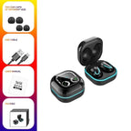 Sports Black Headphones Wireless Wearable Music Player Built-in Memory Sweatproof  WaterproofWireless Bluetooth Headphones 5.1 Gaming Headset In Ear HiFi Sports Noise Cancel Earphone For Smartphones LED Display For Sports Running Workout