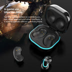 Sports Black Headphones Wireless Wearable Music Player Built-in Memory Sweatproof  WaterproofWireless Bluetooth Headphones 5.1 Gaming Headset In Ear HiFi Sports Noise Cancel Earphone For Smartphones LED Display For Sports Running Workout