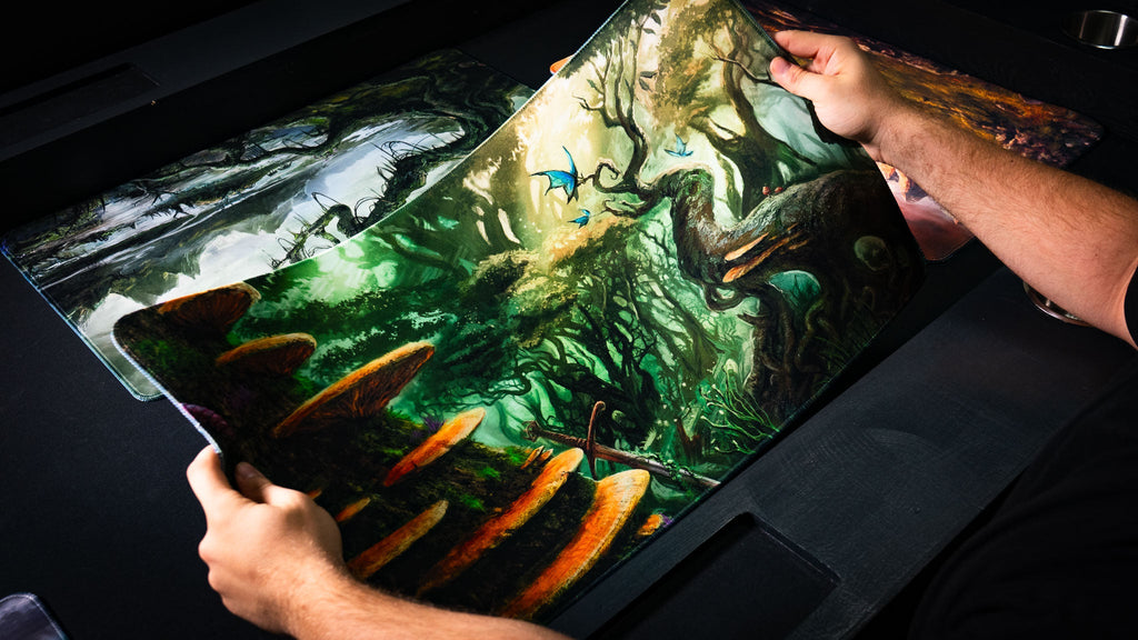"Swordfall Forest" — Fallen Lands Playmat by Carlos Balarezo