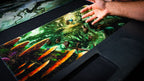 "Swordfall Forest" — Fallen Lands Playmat by Carlos Balarezo