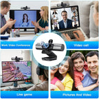 Webcam 1080P Full HD Autofocus Web Camera With Speaker Microphone USB Cam for PC Computer Laptop Video Calling Work Gaming 3D Noise Reduction
