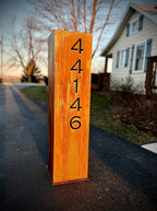 Wide Profile Home Address Solar Pillar - Steel