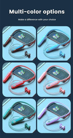 Wireless Neckband Headphones | Bluetooth 5.2 Earphones with Noise Cancelling and LED Display