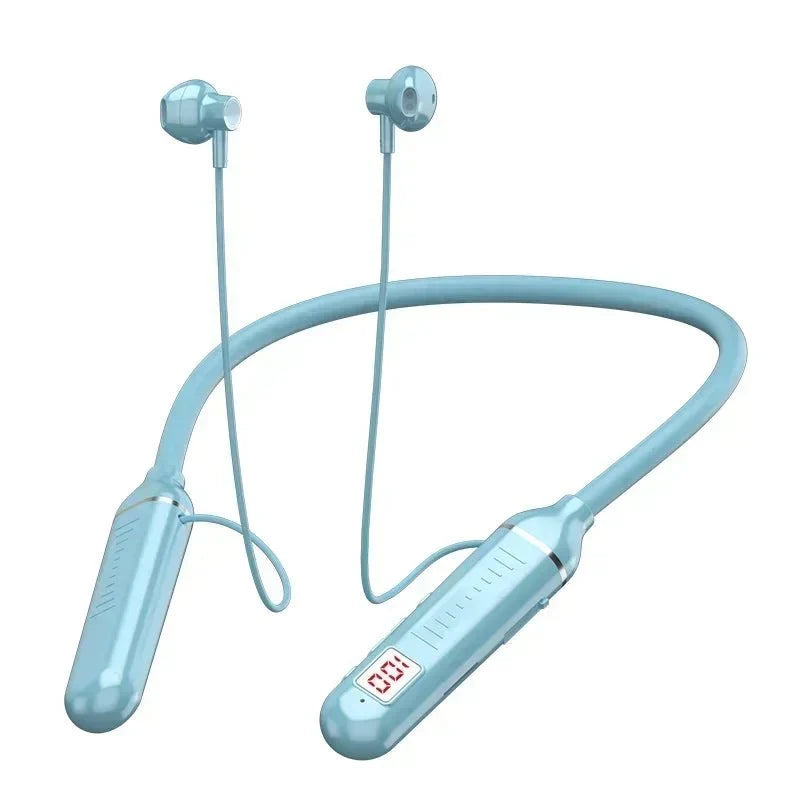 Wireless Neckband Headphones | Bluetooth 5.2 Earphones with Noise Cancelling and LED Display